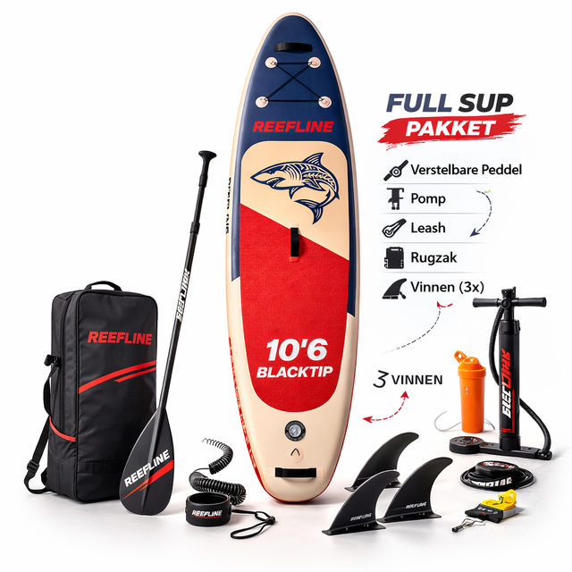 Reefline Blacktip 10'6 SUP Board – MSL Double Layer & 3 Jaar Garantie